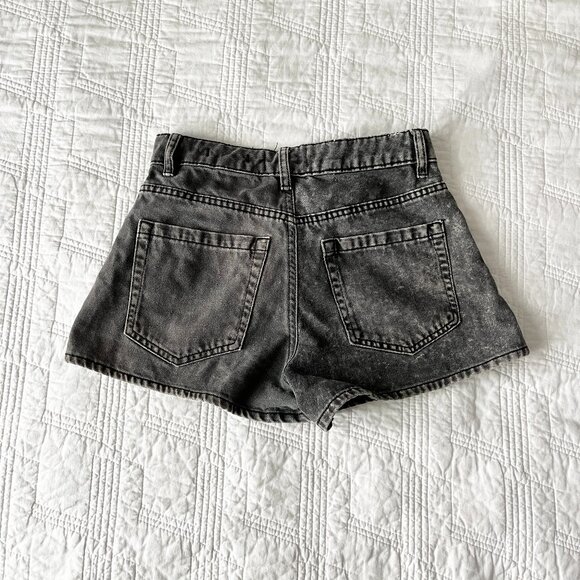 Women's Bershka Denim Jean Shorts High Waist, Black (size USA 2) - Picture 2 of 3